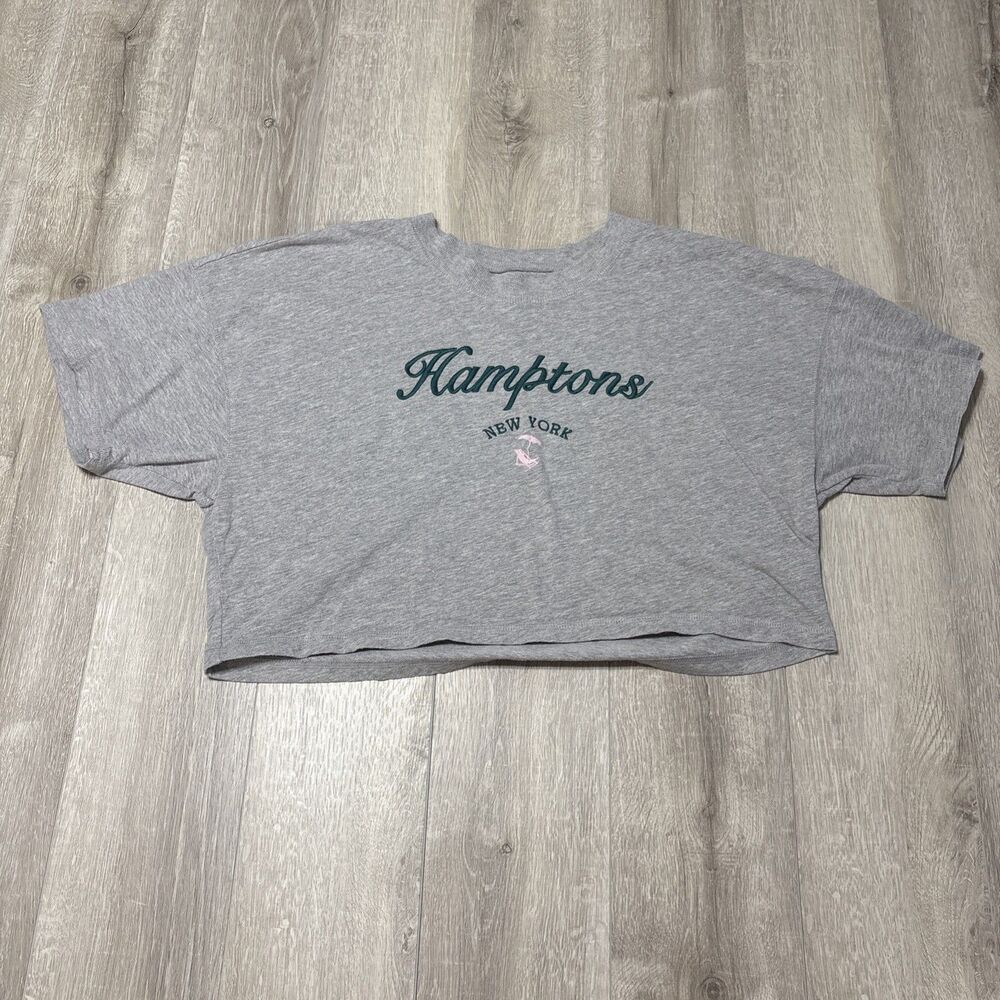 Aeropostale Seriously Soft Hamptons New York Gray Cropped T-Shirt Women’s XL